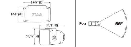 Piaa 2000 Series Lamp Kit Dimensions from Upgrade Motoring