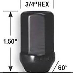 Gorilla Aluminum Closed End 37mm Tall 12×1.5 Black 4 Pk 4437BK