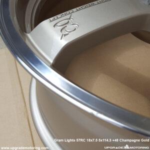 Gram Lights 57RC Wheel 18×7.5 5×114.3 +48 Champagne Gold