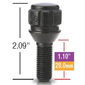 Gorilla Bolt Lock System – 12×1.5 Blk Chrome 28mm T/L Cone 20pk #47179NBC-20