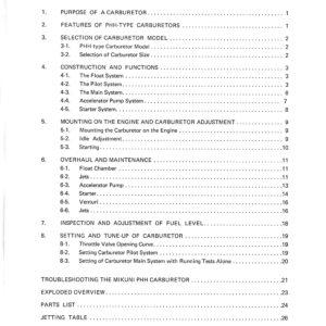 Mikuni PHH Carburetor Service Manual – Copy