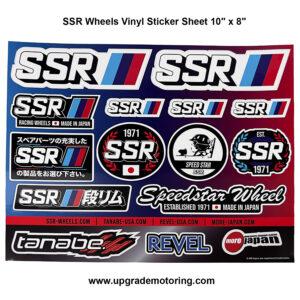 SSR Wheels Vinyl Sticker Sheet 10″ x 8″ #TYVSSR2M10IN