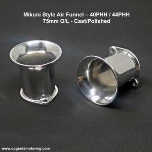 Mikuni Style Air Funnel – 40PHH 44PHH – 75mm O/L Cast/Polished Each