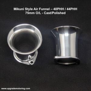 Mikuni Style Air Funnel – 40PHH 44PHH – 75mm O/L Cast/Polished Each