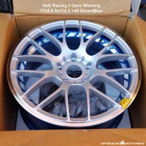 Volk Racing F-Zero Winning Wheel 17×8.0 5×114.3 +45 Silver/Blue -Single