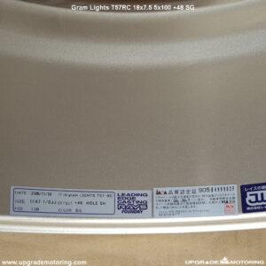 Gram Lights T57RC Wheel 18×7.5 5×100 +48 Champagne Gold Single