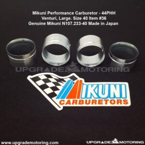 Mikuni Carburetor – Venturi, Large Size 40. 44PHH #N107.233-40