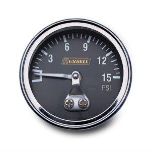 Russell Performance 0-15psi Fuel Press Gauge Non-Liquid #650350