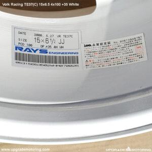 Volk Racing TE37(C) Wheel 15×6.5 4×100 +35 White – Single