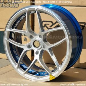 Volk Racing F-Zero Kuwagata 18×7.5 5×114.3 +42 Sil/Blue Wheel