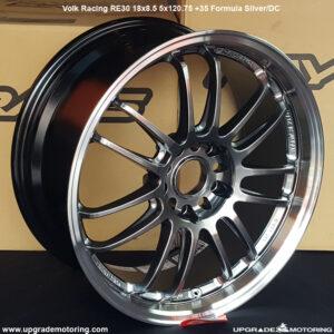 Volk Racing RE30 18×8.5 5×120 75 +35 Formula Silver/DC Lip