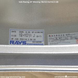 Volk Racing SF Winning Wheel 19×10.5 5×114.3 +29 Gun Metal – Single