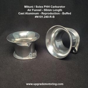 Mikuni Style Air Funnel – 44PHH – 50mm O/L Cast/Buffed Each