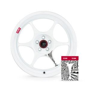 Enkei Racing Series – PF06 15×8.0 4×100 +35 Machined White Wheel