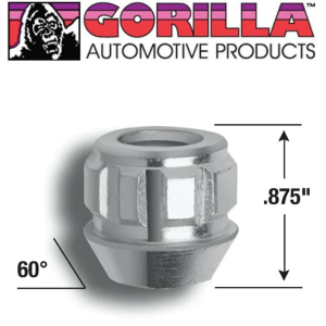 Gorilla Wheel Locks 12×1.25 Zinc Open Acorn Lug Nuts 4pk 78421N