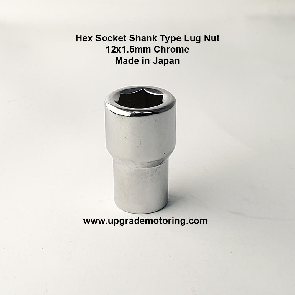 Hex Socket Shank Type Lug Nut 12x1.5mm Chrome #HI3150 - Upgrade