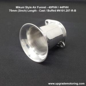 Mikuni Style Air Funnel – 40PHH 44PHH – 75mm O/L Cast/Buffed Each