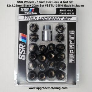 SSR Wheels 17mm Hex Lock & Nut Set 12×1.25 Black 20pc Set #SSTL1255H