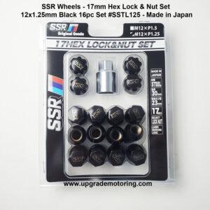 SSR Wheels 17mm Hex Lock & Nut Set 12×1.25 Black 16pc Set