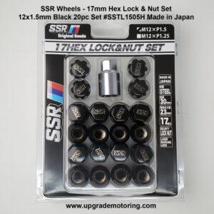 SSR Wheels 17mm Hex Lock & Nut Set 12×1.5 Black 20pc Set #SSTL1505H
