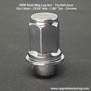 OEM Style Mag Lug Nut – Toyota/Lexus 13/16″ 1.86″ 12×1.5 Chrome – Truck
