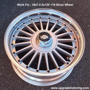 Work Fin 16×7.0 5×120 +19 Silver Center Lock Cap Wheel Single