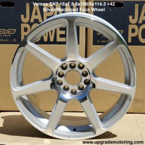 Versus SN7 18×7.5 5×100/5×114.3 +42 Silver/Machined Face Wheel