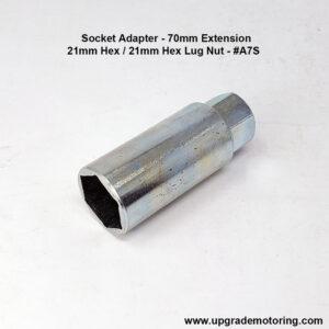 Long Adapter Socket – Inner 21mm Hex/Outer 21mm Hex L=70mm