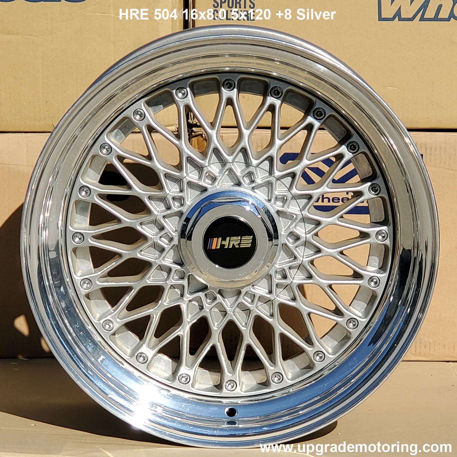 HRE 504 16x8.0 5x120 +8 Silver Wheel Single - Upgrade Motoring