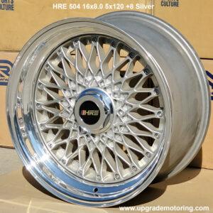 HRE 504 16×8.0 5×120 +8 Silver Wheel Single