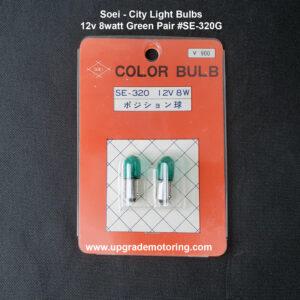 Soei – T10 City Light Bulbs – 12v 8watt Green Pair #SE-320G