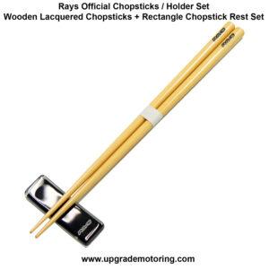 Rays Official Chopsticks/Holder Set – Wooden Lacquered #WRAYSCSHS