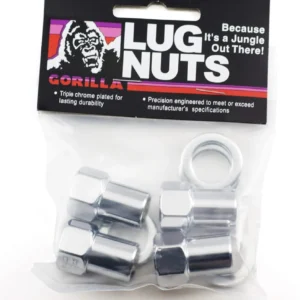 Gorilla Std Mag Open End 7/16″-20 Chrome 4 Lug Nuts 4 Washers #73077B