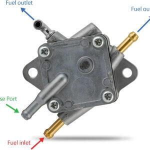 Mikuni Fuel Pump – 90° Inlet Dual Outlet Pulse Fuel Pump #DF52-136