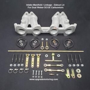 Intake Manifold/Linkage – Datsun 510 L4 – For Dual Weber DCOE Carburetors