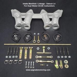 Intake Manifold/Linkage – Datsun 510 L4 – For Dual Weber DCOE Carburetors
