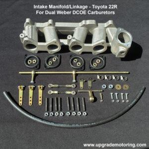 Intake Manifold/Linkage – Toyota 22R – For Dual Weber DCOE Carburetors