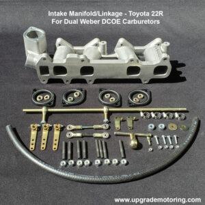 Intake Manifold/Linkage – Toyota 22R – For Dual Weber DCOE Carburetors