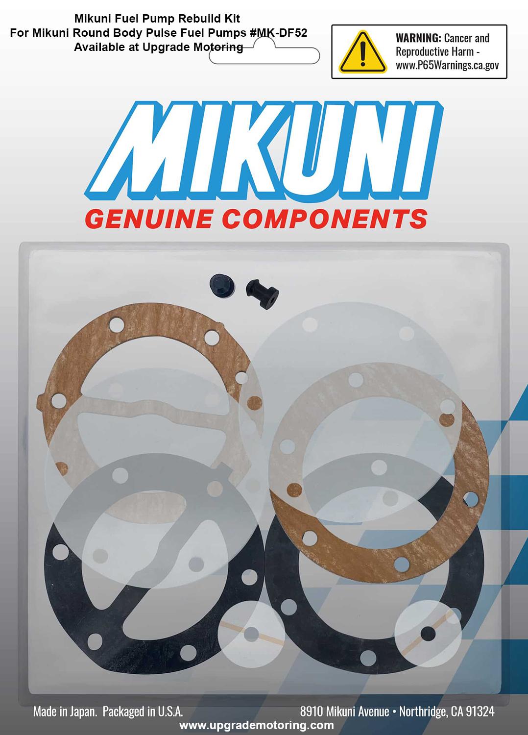 Mikuni Fuel Pump Rebuild Kit - For Mikuni Round Body Pulse Fuel Pumps. #MK-DF52 - On Sale at Upgrade Motoring!