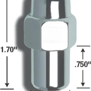 Gorilla – Short Mag Lug Nut – 12mm x 1.25 – Chrome Closed – 4Pack #73127SM
