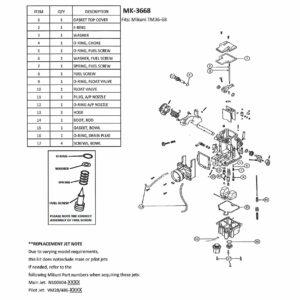 Mikuni Racing – Rebuild Kit – for Mikuni #TM36-68 Carburetor #MK-3668